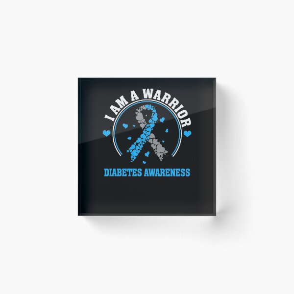 Item preview, I'm a Diabetes Warrior, Diabetes Awareness Gift for Diabetes Warrior, Grey Blue Ribbon Gift designed and sold by CapitalDesignss.