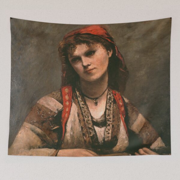 Item preview, Jean-Baptiste-Camille Corot - Gypsy with a Mandolin designed and sold by Vivanne-art.