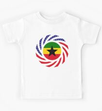 Ghanaian American Multinational Patriot Flag Series Kids Tee