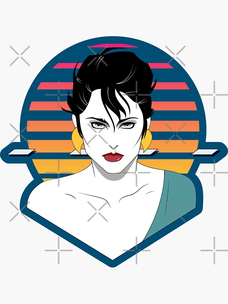 Thumbnail 3 of 3, Sticker, Nagel-style Vaporwave Portrait designed and sold by Salty-Dog2.
