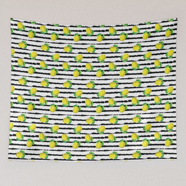 Item preview, Lemon and black stripe pattern designed and sold by FunnyChameleon.
