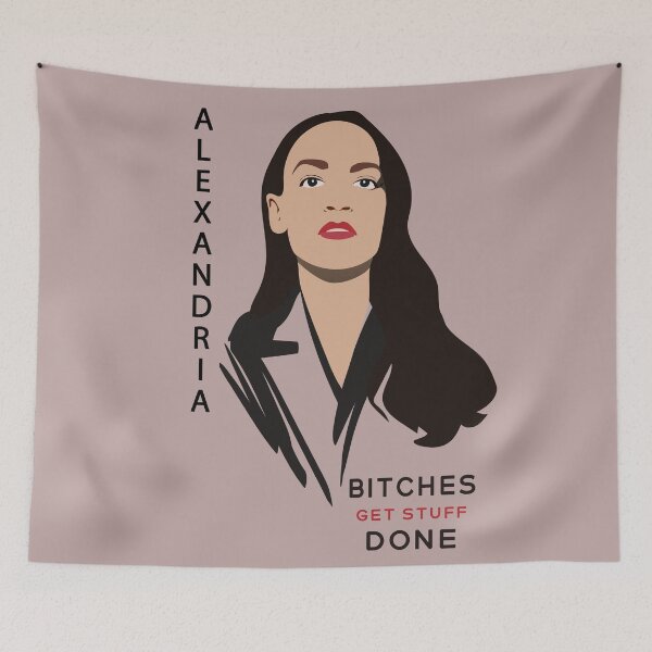 Item preview, AOC print Bitches Get Stuff DONE AOC poster Feminism art Aoc painting Alexandria Ocasio-Cortez Democratic socialism quote designed and sold by GalleryArtField.