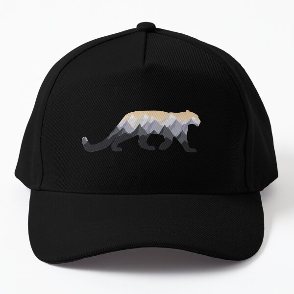 Minimal Snow Leopard with Mountains Baseball Cap