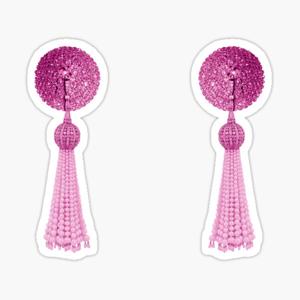 Burlesque Tassel Pasties Pink Sticker