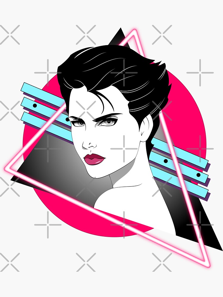 Thumbnail 3 of 3, Sticker, Nagel-style Vaporwave Portrait designed and sold by Salty-Dog2.