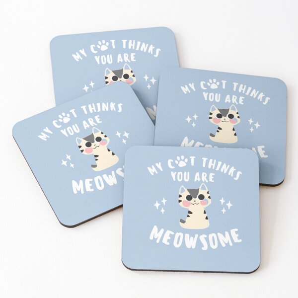 Item preview, My cat thinks you are meowsome | cute tortiseshell cat lover sticker designed and sold by Canfy Girl.