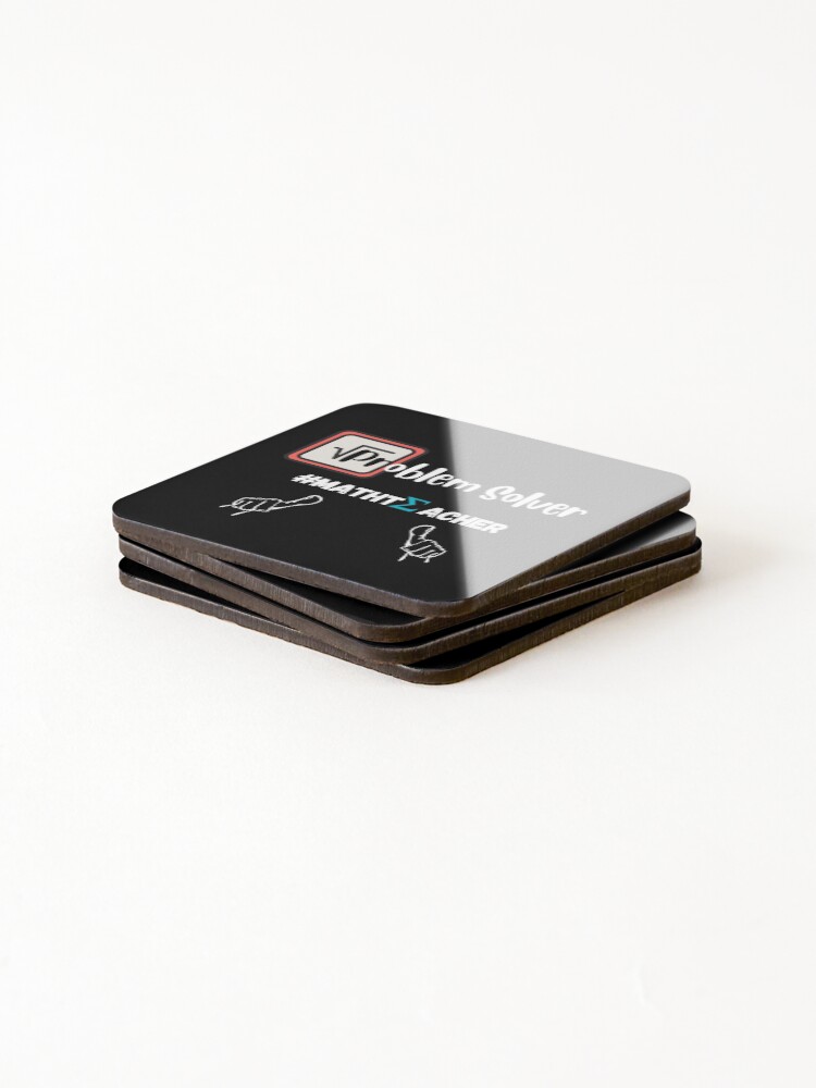 Thumbnail 4 of 5, Coasters (Set of 4), Problem Solver, Math Teacher designed and sold by Yazztees.