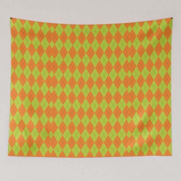 Item preview, Halloween Orange & Green Argyle designed and sold by Trinket-Trickster.