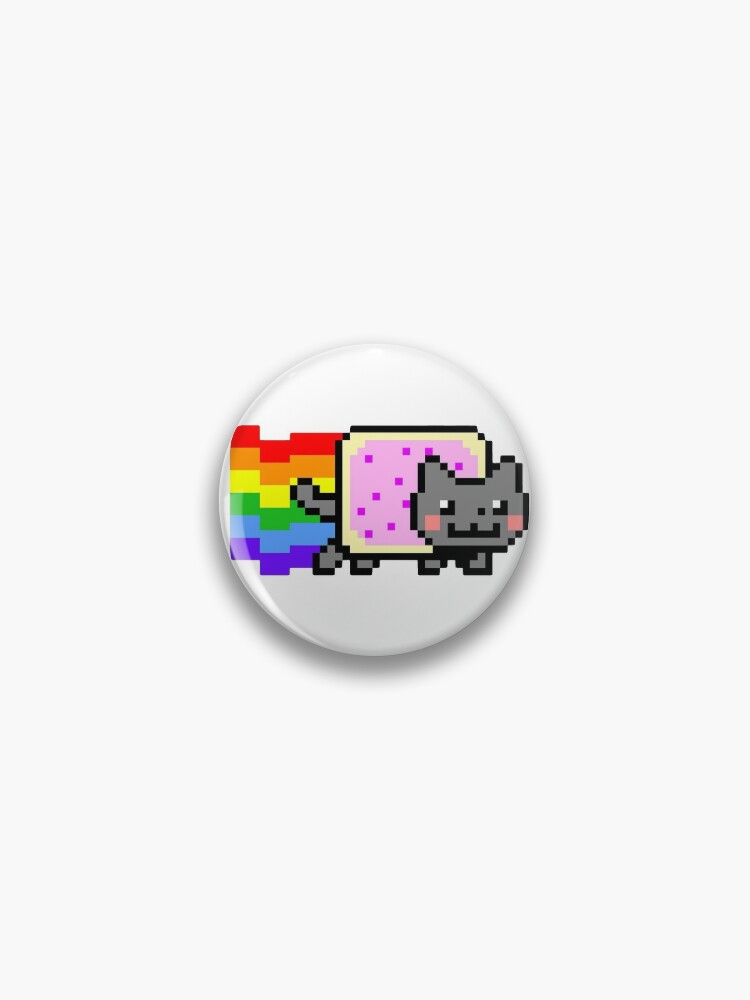 Pixel art cat with rainbow Pin for Sale by Kot-v-kino