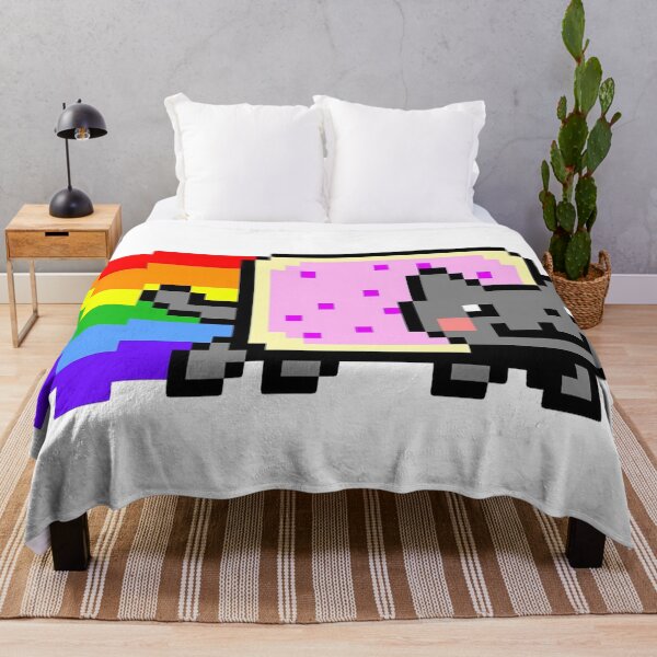 Aperçu de l'œuvre Chat de pixel art avec arc-en-ciel créée et vendue par Kot-v-kino.