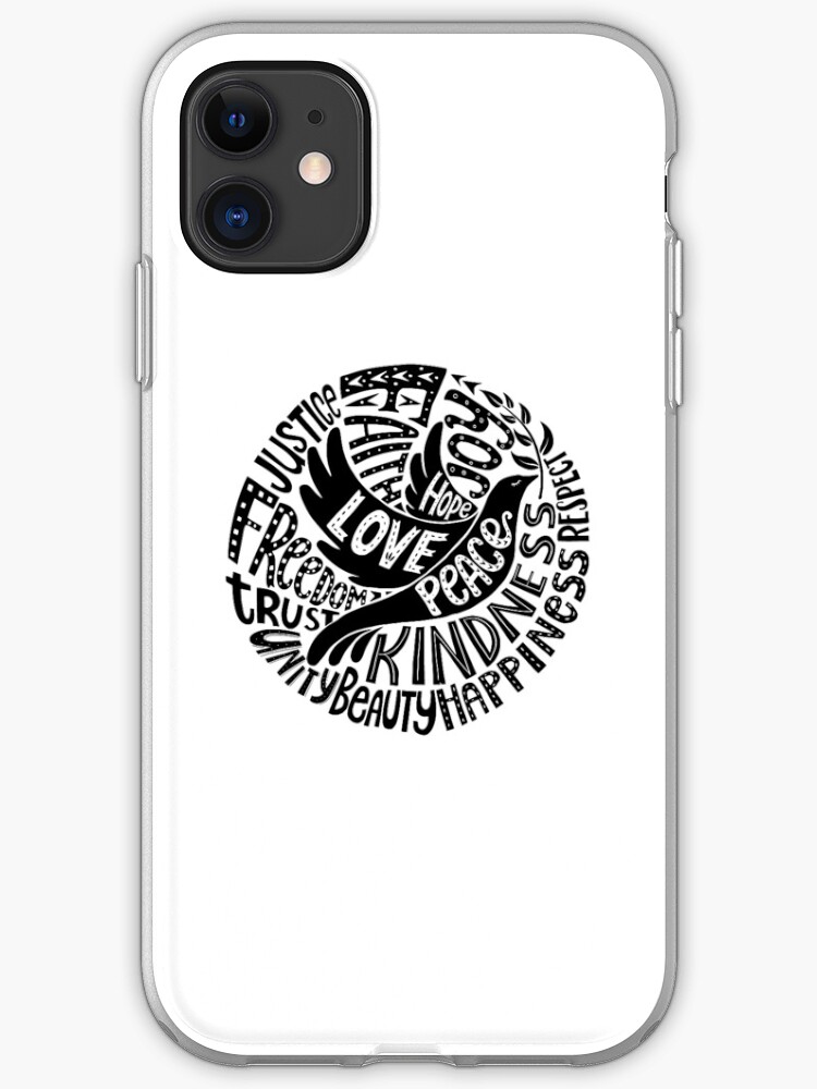 Peace Sign with words Peace Love Faith Joy Hope Kindness Unity iPhone 11 case Peace Sign with words Peace Love Faith Joy Hope Kindness Unity iPhone 11 case