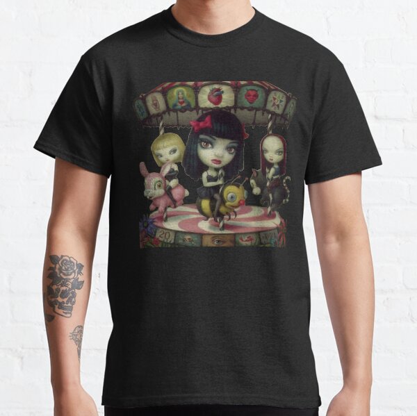 JACK OFF JILL Clear Hearts Gray Flowers Classic T-Shirt