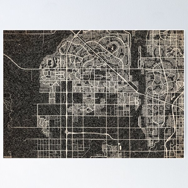 Item preview, Peoria map Arizona Ink lines designed and sold by InkMaps.