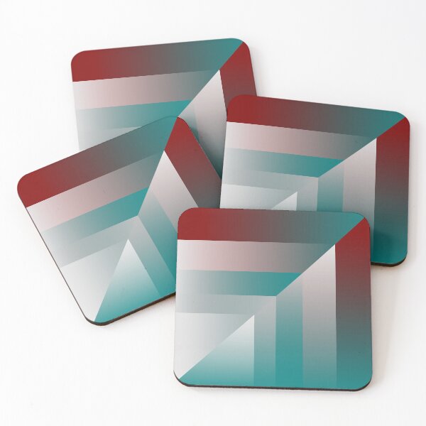 Item preview, teal burgundy gray triangles designed and sold by feiermar.