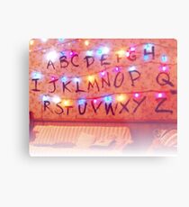 STRANGER THINGS ALPHABET LIGHTS Metal Print