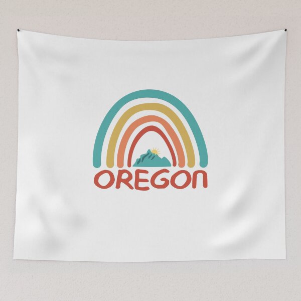 Item preview, Oregon Retro Vintage Rainbow - Oregon Mountain Souvenir - Gift - Hometown - Hiking - Nature designed and sold by HappyTees Lab.