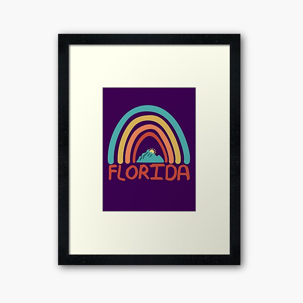 Item preview, Florida Retro Vintage Rainbow - Florida Mountain Souvenir - Gift - Hometown - Hiking - Nature designed and sold by HappyTees Lab.