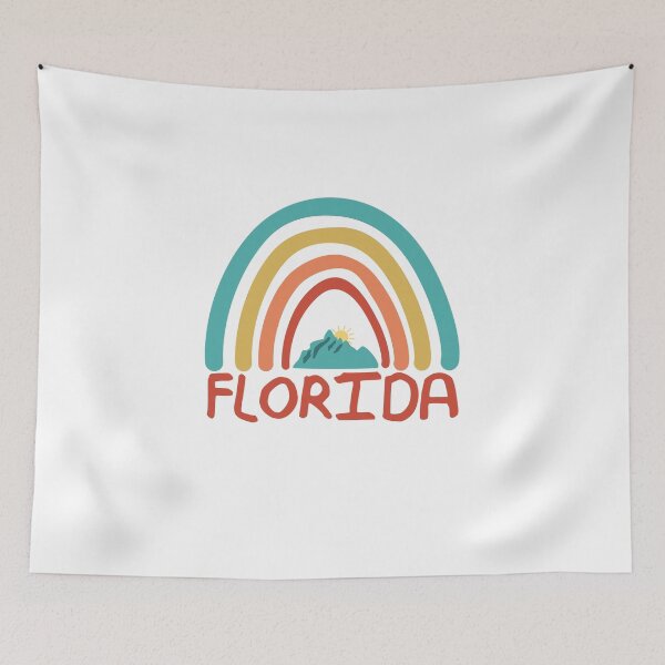 Item preview, Florida Retro Vintage Rainbow - Florida Mountain Souvenir - Gift - Hometown - Hiking - Nature designed and sold by HappyTees Lab.