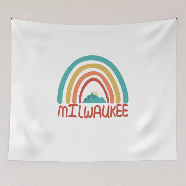 Item preview, Milwaukee Retro Vintage Rainbow - Milwaukee Wisconsin Mountain Souvenir - Gift - Hometown - Hiking - Nature designed and sold by HappyTees Lab.