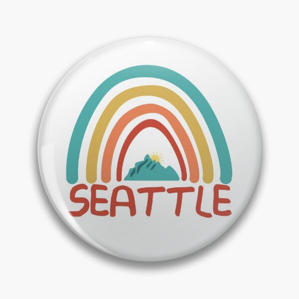 Item preview, Seattle Retro Vintage Rainbow - Seattle Washington Mountain Souvenir - Gift - Hometown - Hiking - Nature designed and sold by HappyTees Lab.