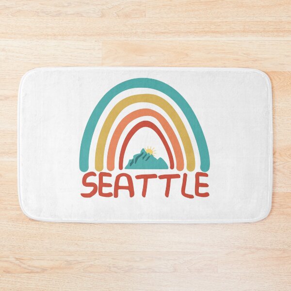 Item preview, Seattle Retro Vintage Rainbow - Seattle Washington Mountain Souvenir - Gift - Hometown - Hiking - Nature designed and sold by HappyTees Lab.