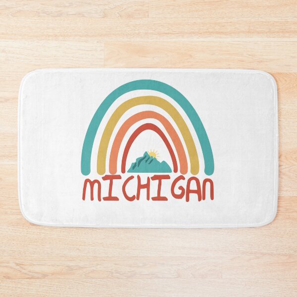 Item preview, Michigan Retro Vintage Rainbow - Michigan Mountain Souvenir - Gift - Hometown - Hiking - Nature designed and sold by HappyTees Lab.