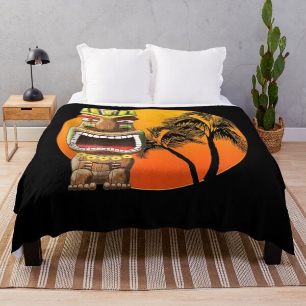 Item preview, Hawaii Beach Sunset Polynesian Tiki Mask Totem Zip Hoodie designed and sold by FideliaShop.