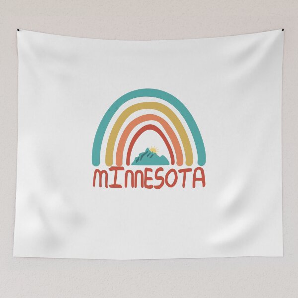 Item preview, Minnesota Retro Vintage Rainbow - Minnesota Mountain Souvenir - Gift - Hometown - Hiking - Nature designed and sold by HappyTees Lab.