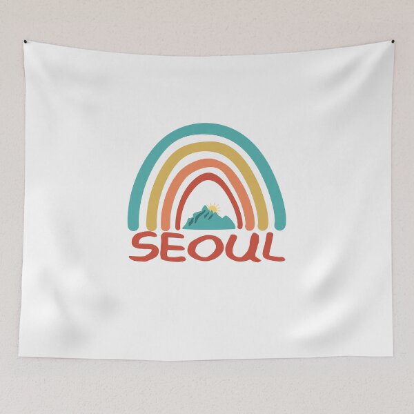 Item preview, Seoul Retro Vintage Rainbow - Seoul Mountain Souvenir - Gift - Hometown - Hiking - Nature designed and sold by HappyTees Lab.