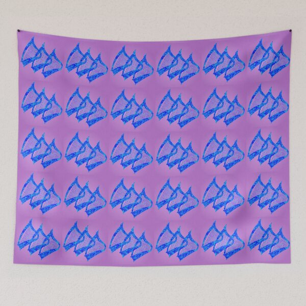 Item preview, Abstract marbled blue harps on pink designed and sold by Only1helen.