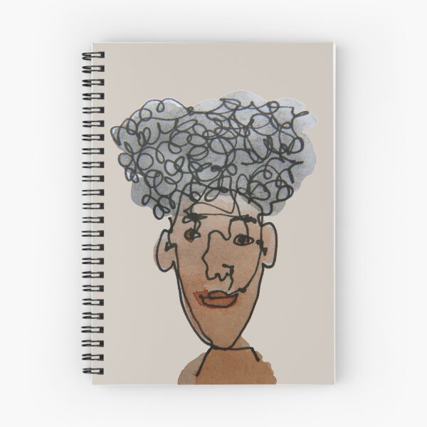 Item preview, Person with curly kinky hair | line drawing and watercolour designed and sold by Inti-Inti.