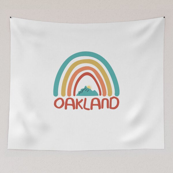 Item preview, Oakland Retro Vintage Rainbow - Oakland California Mountain Souvenir - Gift - Hometown - Hiking - Nature designed and sold by HappyTees Lab.