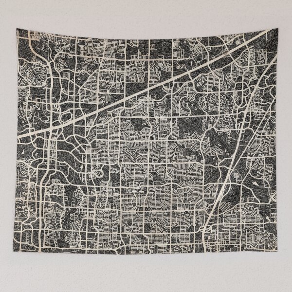 Item preview, Plano map Texas Ink lines designed and sold by InkMaps.