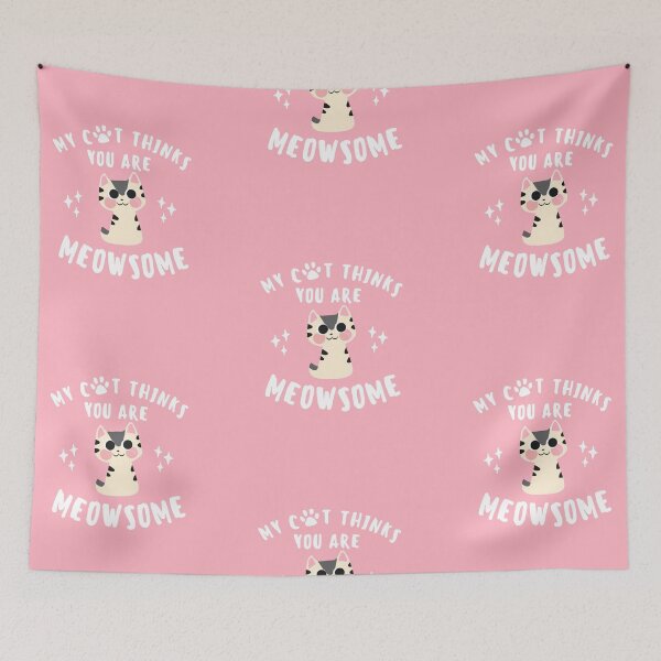 Item preview,  My cat thinks you are meowsome| cute tortiseshell cat lover sticker designed and sold by Canfy Girl.