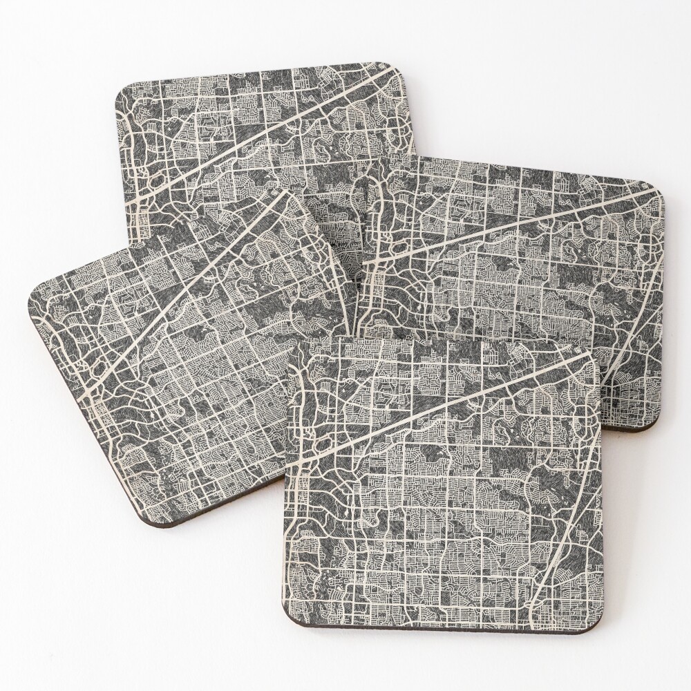 Aperçu de l'œuvre Dessous de verre (lot de 4) créée et vendue par InkMaps.