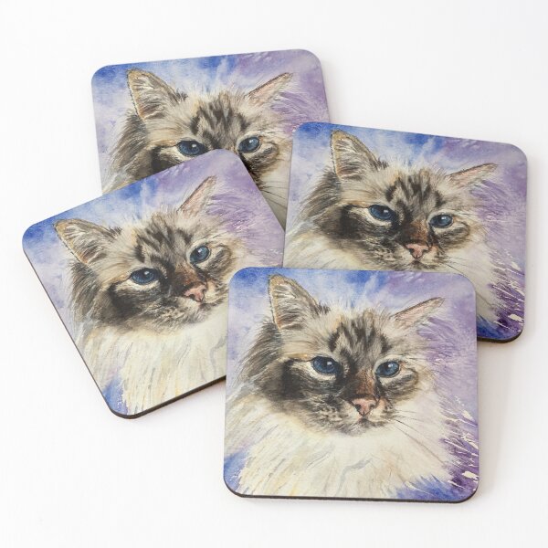 Item preview, Faëlan: Watercolour painting of a cat designed and sold by Double Dutch Designs.