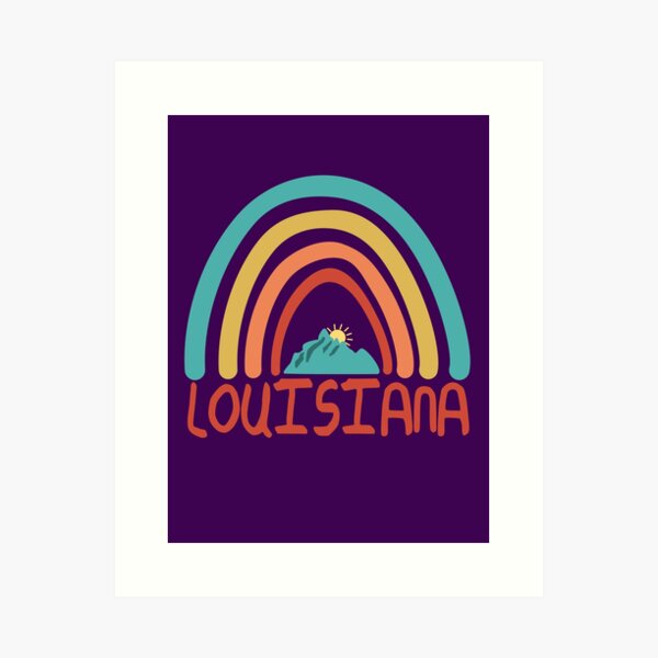 Item preview, Louisiana Retro Vintage Rainbow - Louisiana Mountain Souvenir - Gift - Hometown - Hiking - Nature designed and sold by HappyTees Lab.