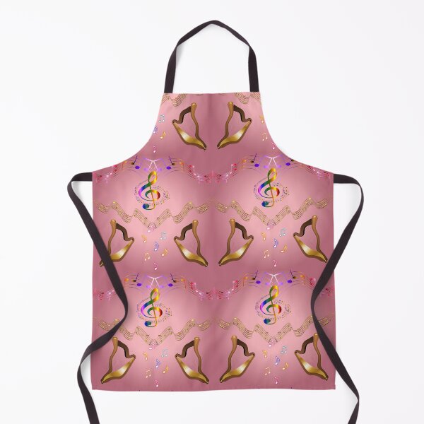 Item preview, Golden Musical Harps - Rose Pink Background designed and sold by Only1helen.