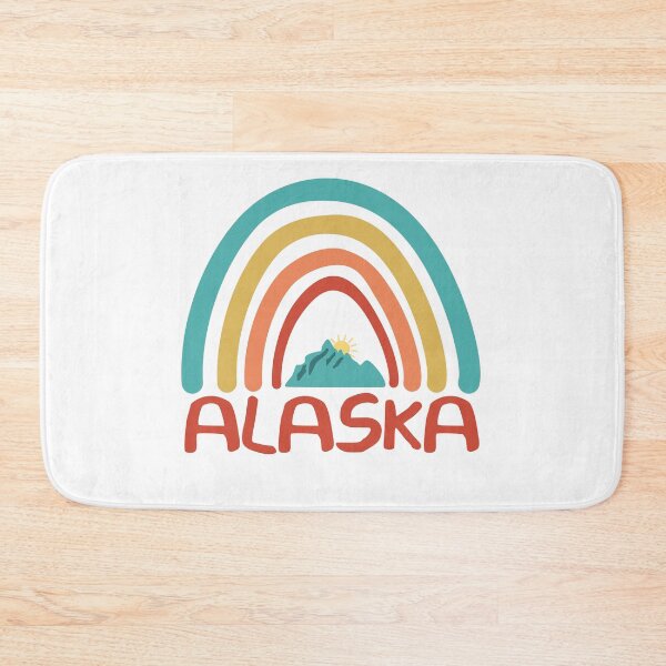 Item preview, Alaska Retro Vintage Rainbow - Alaska Mountain Souvenir - Gift - Hometown - Hiking - Nature designed and sold by HappyTees Lab.