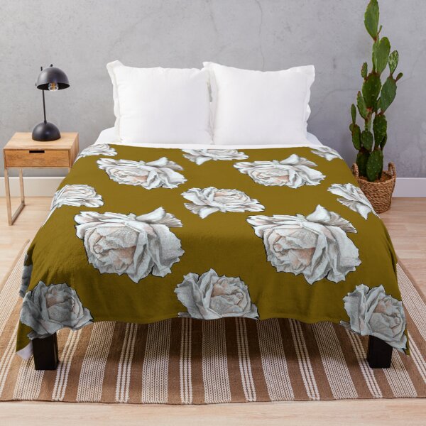 Item preview, autumn vintage rose pattern in salt caramel designed and sold by rudakropka.