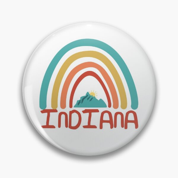 Item preview, Indiana Retro Vintage Rainbow - Indiana Mountain Souvenir - Gift - Hometown - Hiking - Nature designed and sold by HappyTees Lab.