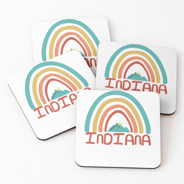 Item preview, Indiana Retro Vintage Rainbow - Indiana Mountain Souvenir - Gift - Hometown - Hiking - Nature designed and sold by HappyTees Lab.