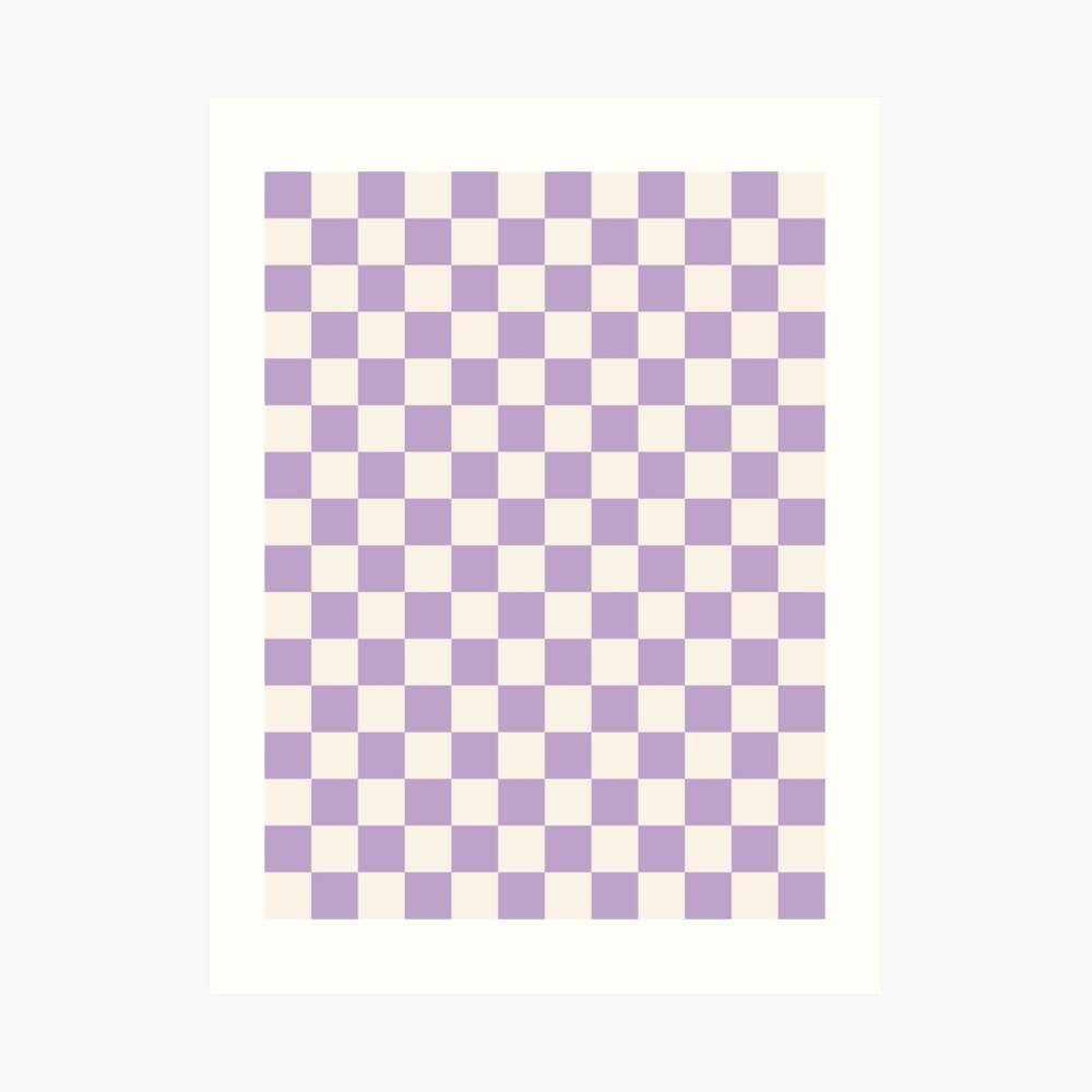 Checkmate' Checkerboard Wallpaper in Lavender and Lemon Sorbet
