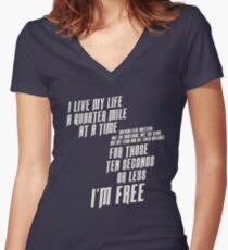The Fast And The Furious - I Live My life Women's Fitted V-Neck T-Shirt