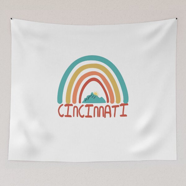 Item preview, Cincinnati Retro Vintage Rainbow - Cincinnati Ohio Mountain Souvenir - Gift - Hometown - Hiking - Nature designed and sold by HappyTees Lab.