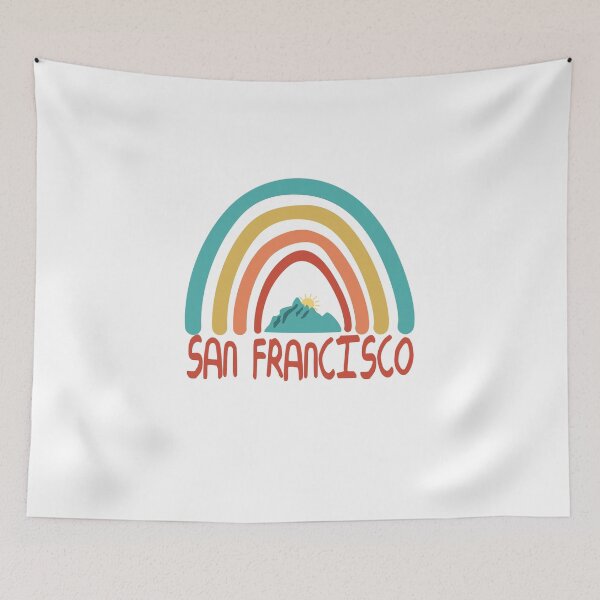 Item preview, San Francisco Retro Vintage Rainbow - San Francisco California Mountain Souvenir - Gift - Hometown - Hiking - Nature designed and sold by HappyTees Lab.