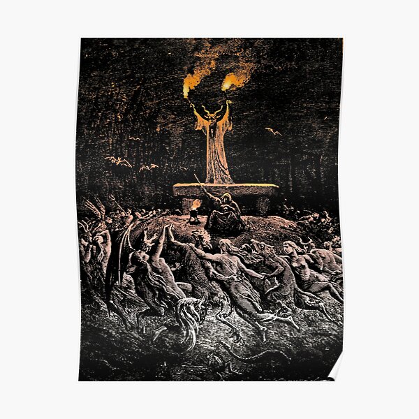 Colorized Émile-Antoine Bayard Witches Dancing at the Sabbath 1870 Poster