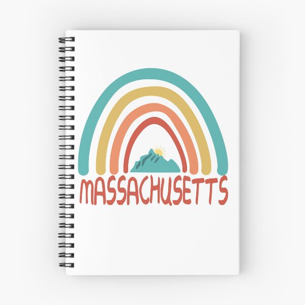 Item preview, Massachusetts Retro Vintage Rainbow- Massachusetts Mountain Souvenir - Gift - Hometown - Hiking - Nature designed and sold by HappyTees Lab.