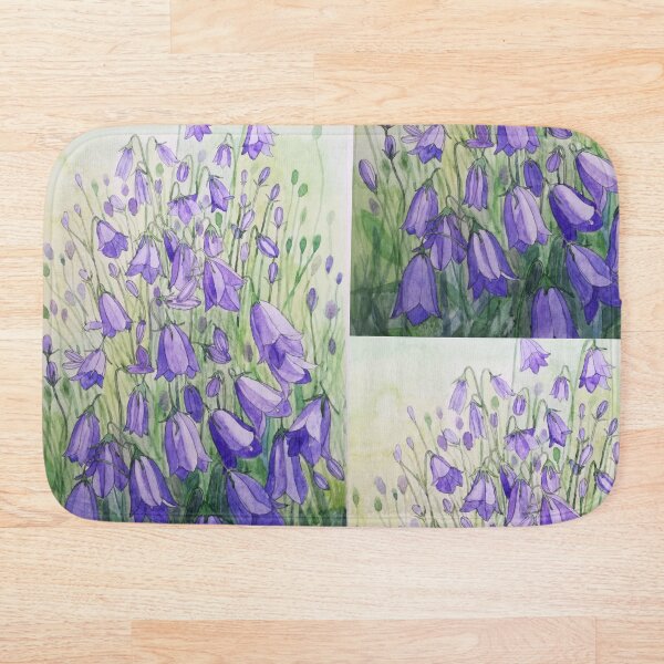 Artikelvorschau, Lila Glockenblumen Aquarellmalerei entworfen und verkauft von esvb.