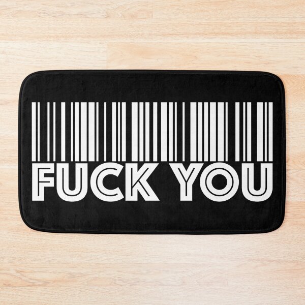 Item preview, White Fuck You BarCode designed and sold by PhrasesOfWords.